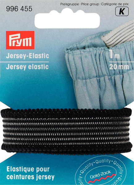 1m Jersey-Elastic 20 mm schwarz