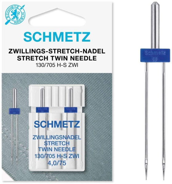 SCHMETZ Nähmaschinennadel | 2 Zwillings-Stretch-Nadeln 4,0/75 | 130/705 H-S ZWI NE 4,0