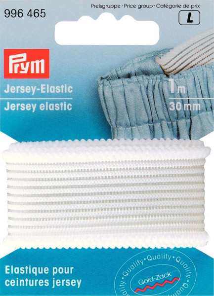 1m Jersey-Elastic 30 mm weiß