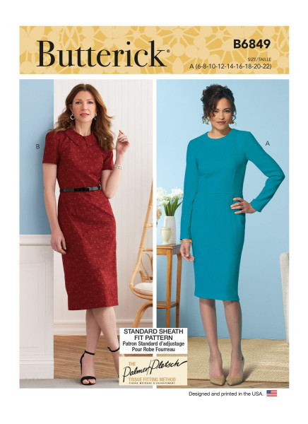 B6849 Damen Kragen Kleid, Butterick