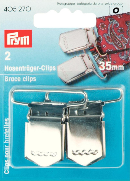 Hosenträger-Clips ST 35 mm silberfarbig