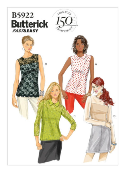 B5922 Damen Pullover Top, Butterick