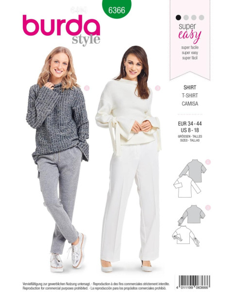 6366 Pullover, Schnittmuster von Burda