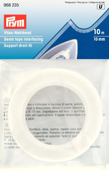 Vlies-Nahtband (bügeln) 10 mm weiß