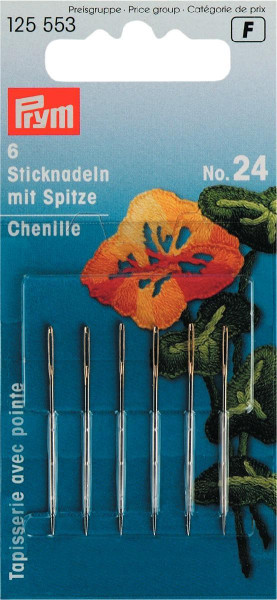 Sticknadeln mit Sp. ST 24 0,80 x 37 mm silberfarbig