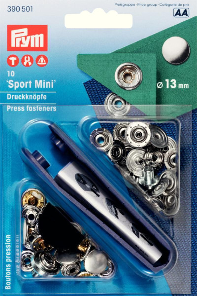 NF-Druckknopf Sport Mini MS 13 mm silberfarbig