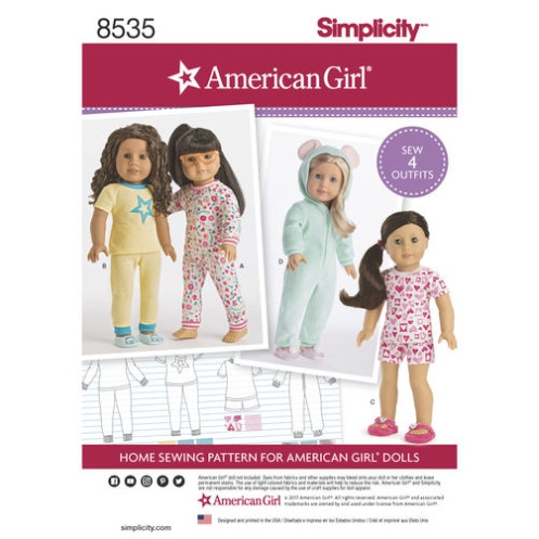 S8535 Kleidung Puppe Mädchen, Simplicity