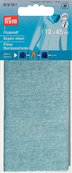 Flickstoff Jeans (bügeln) 12 x 45 cm hellblau