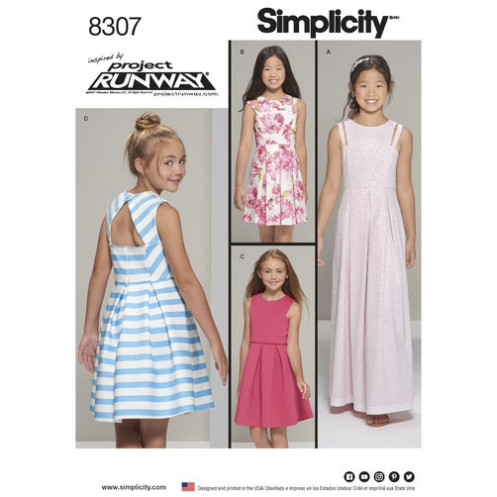 S8307 Mädchen Kleid Plus Projekt, Simplicity