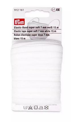 Gummilitze, Elastic-Band super soft, 7 mm, 15m, weiß