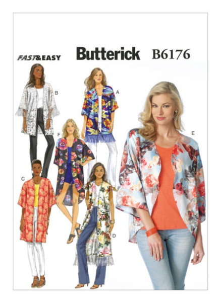 B6176 Damen Kimonos, Butterick