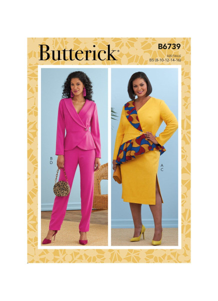 B6739 Damen Shirt Hose Jackett, Butterick