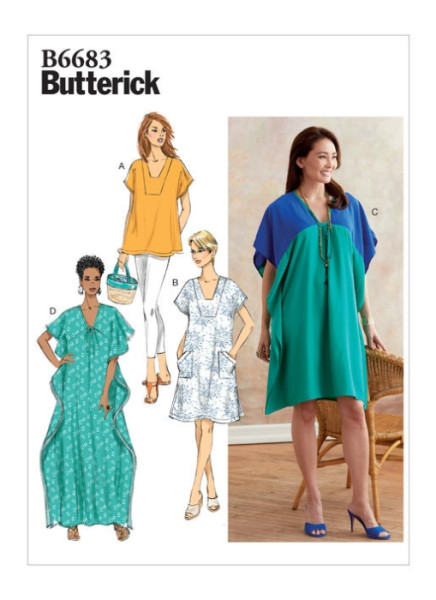 B6683 Damen Tunika Caftan, Butterick