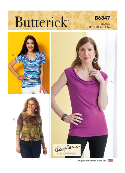 B6847 Damen Tops, Butterick