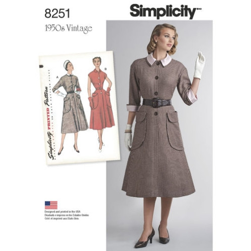 S8251 1950er Damen Kleid, Simplicity
