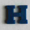 181155 Buchstaben- u. Zahlenknopf, blau, Dill