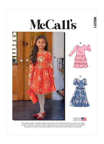 M8251 Kinder Mädchen Kleid, McCalls