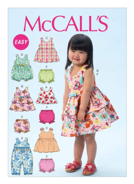 M6944 Top Höschen Kleid Einteiler Baby, McCalls