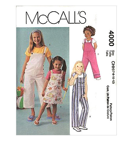 McCalls M4000 OFP Mädchen Latzhose Größe US 3-4-5-6