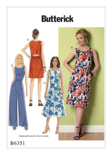 B6351 Damen Kleid Overall, Butterick