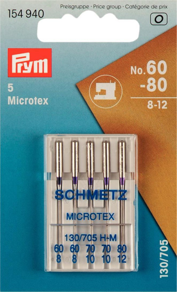 Nähmaschinennadeln 130/705 Microtex 60-80