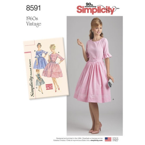 S8591 Damen Kleid, Simplicity