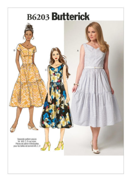 B6203 Damen Kleid, Butterick