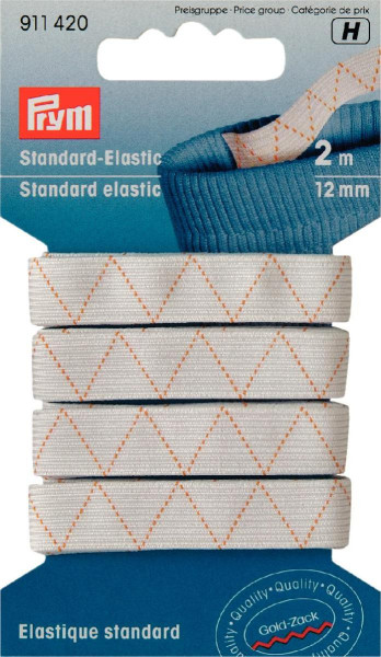 Standard-Elastic 12 mm weiß