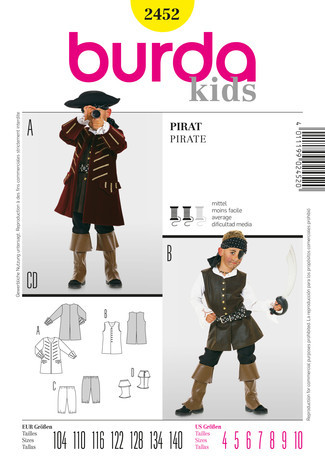 2452 Pirat, Schnittmuster von Burda
