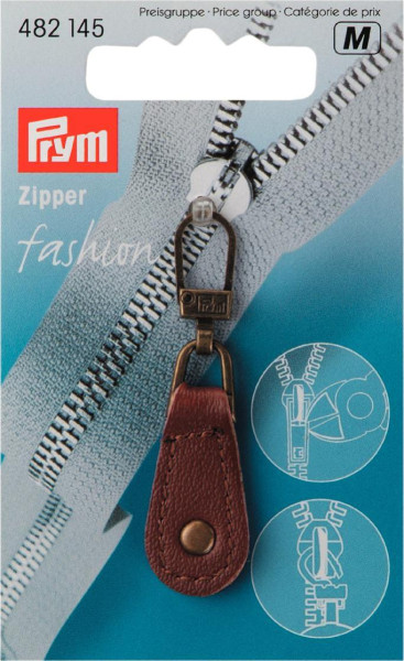 Fashion-Zipper Leder braun