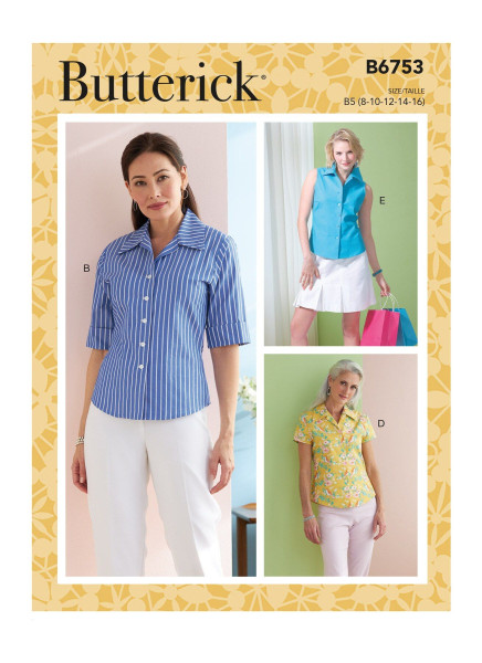 B6753 Damen Shirts, Butterick
