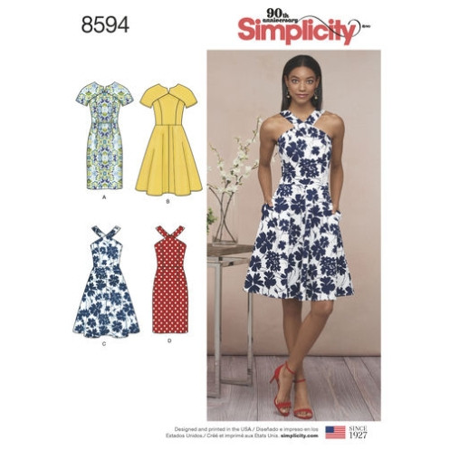 S8594 Damen Kleid, Simplicity
