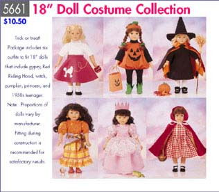Butterick B5661 Puppen Kostüm Collection Six Outfits OFP