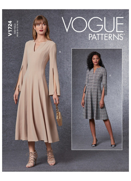 V1724 Damen Kleid, Schnittmuster von Vogue