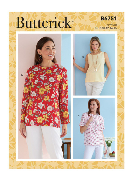 B6751 Damen Tops Pullover, Butterick