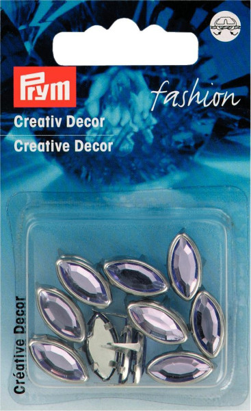 Creativ Decor oval stecken 15 mm silberfarbig/Flieder