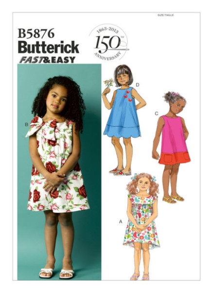 B5876 Baby, Kinder Kleid, Butterick