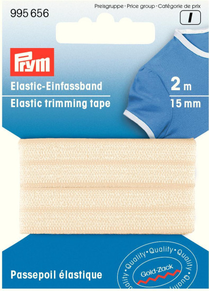 2m Elastic-Einfassband 15mm beige