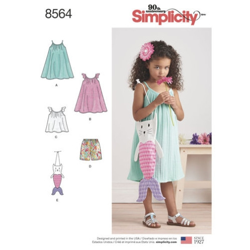 S8564 Top Shorts Beutel Kleid, Simplicity