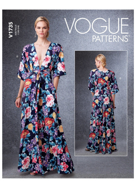 V1735 Damen Kimono Kleid, Vogue