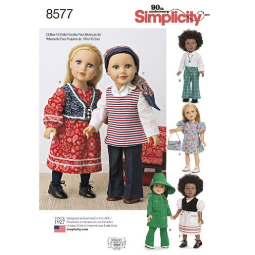 S8577 Kleidung Puppe, Simplicity