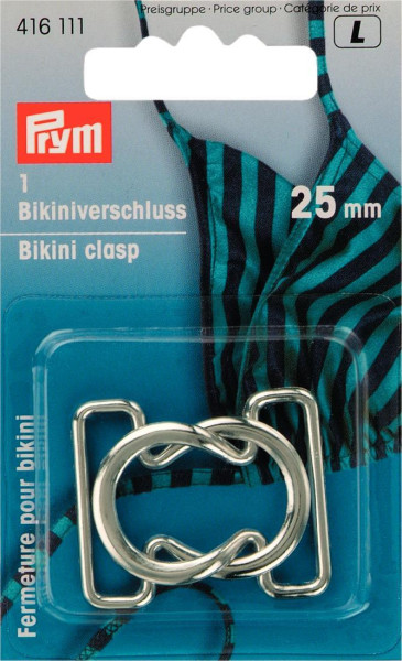 Bikini- und Gürtelverschluss MET 25 mm silberfarbig