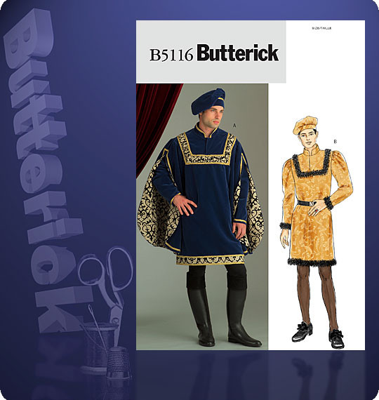 Butterick B5116 Herren PRINCE Kostüm Schnittmuster OFP