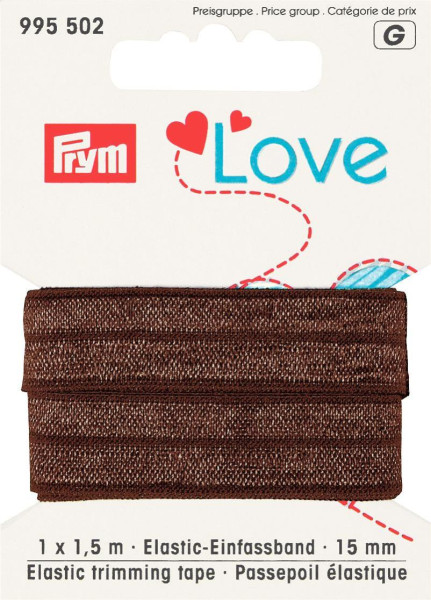 Prym Love Elastic-Einfassband 15mm braun