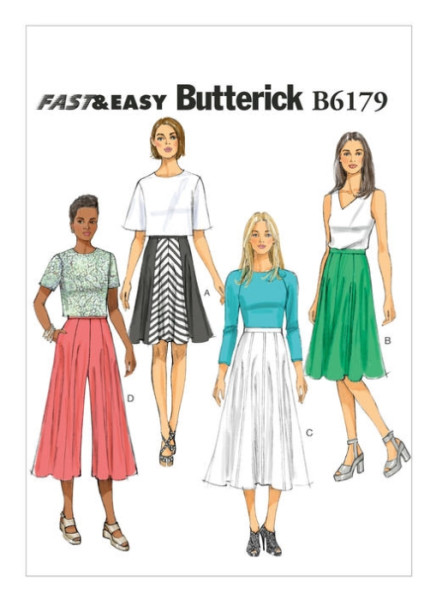 B6179 Damen Hosenrock Röcke, Butterick