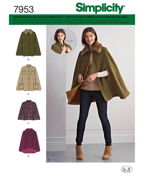 S7953, S8263 Jacke, Mantel Simplicity Schnittmuster