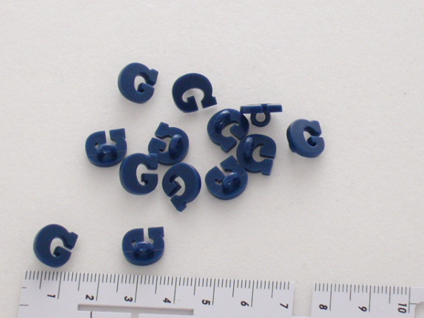181152 Buchstaben- u. Zahlenknopf, blau, Dill