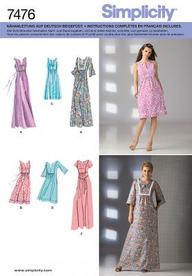 Schnittmuster Simplicity 7476 Kleid