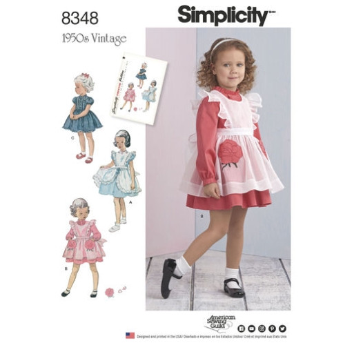 S8348 1950er Schürtzchen Kleinkind Kleid, Simplicity