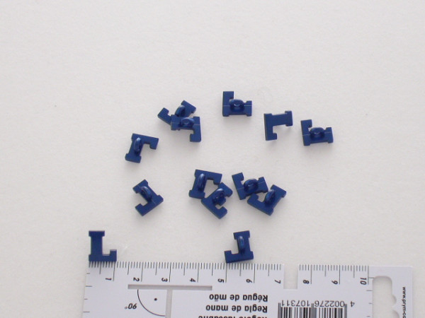 181167 Buchstaben- u. Zahlenknopf, blau, Dill